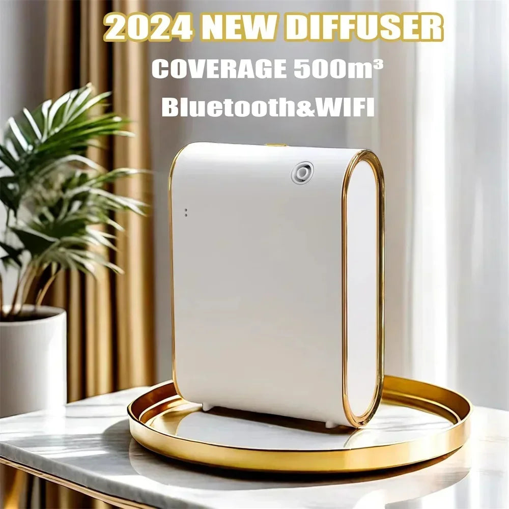 Smart Wall-Mounted Aroma Diffuser 350ml (11.8 fl oz) — WiFi & Bluetooth App Control, Low-Noise Scent Machine for Home & Hotel