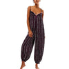 Women's Summer Floral Cami Jumpsuit - Tie-Up Spaghetti Strap Sleeveless Loose Ankle-Length Romper