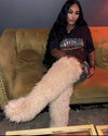 Women's Thigh-High Faux Fur Mongolian Boots - Over-the-Knee Winter Snow Boots with Non-Slip EVA Sole