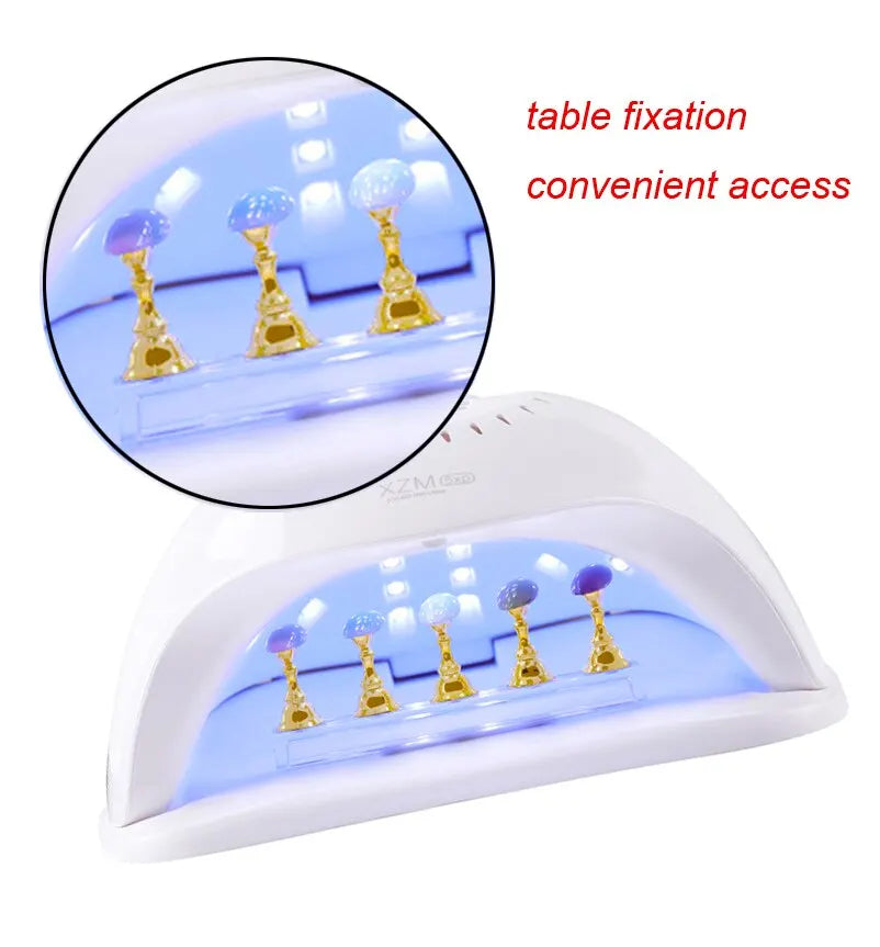 5-Pack Magnetic Nail Tip Holders with Acrylic Base – Gold Silver Rose Gold Nail Art Display Stand for Gel Polish Manicure