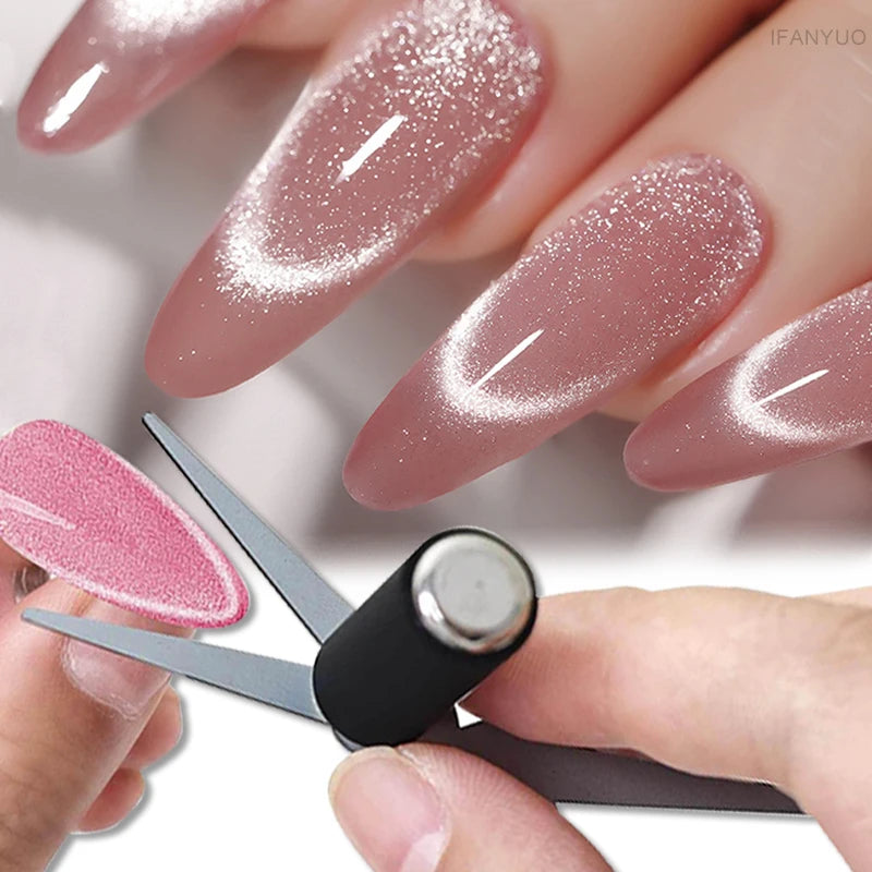 Y-Shaped Double-Head Cat Eye Nail Magnet 1/2-Pack French-Style DIY Magnetic Gel Polish Tool