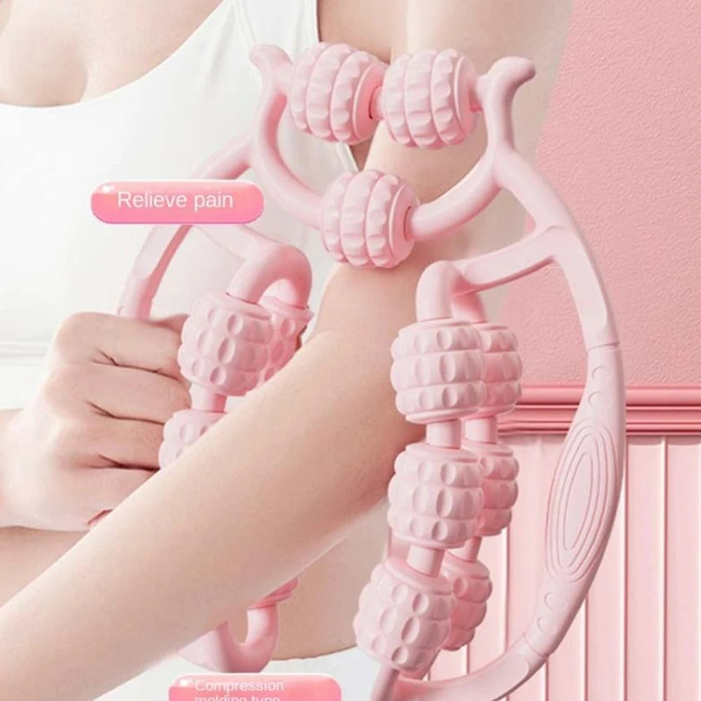 12-Wheel Manual Leg & Body Massage Roller – Full-Coverage Thigh, Calf & Arm Muscle Relief