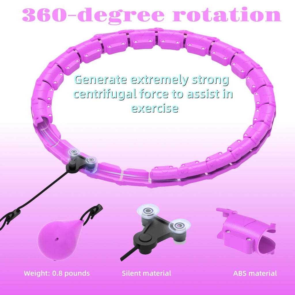 Adjustable Detachable Hula Hoop for Women - Weighted Slimming Waist Fitness Ring with No-Fall Padded Support