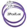 2-Pack Leather Chain Charm Bracelets with Beads – Handmade Couples Pulsera Jewelry (Unisex)