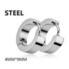 Punk Stainless Steel Stud Earrings Black – Unisex Vintage Hip Hop Ear Studs