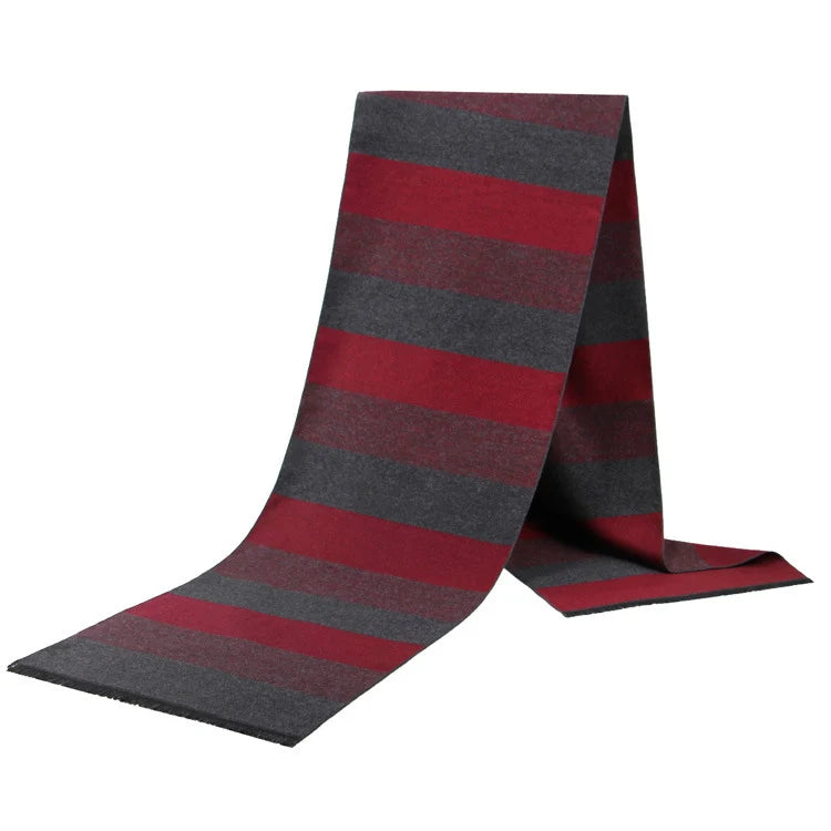 Men's Cashmere-Feel Scarf 180 x 31 cm (71 x 12 in) Plaid Stripe Pashmina Shawl Warm Winter
