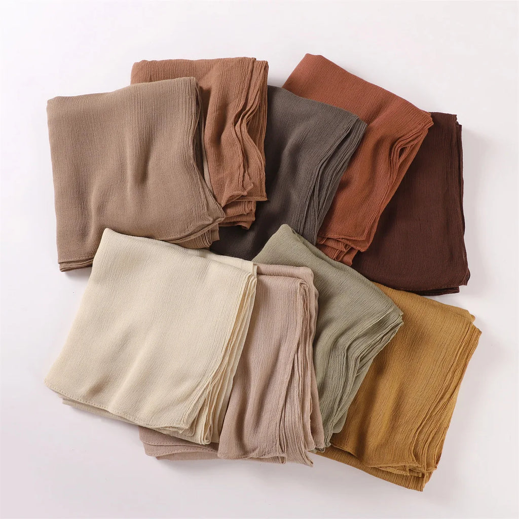 Women's Large Solid Polyester Hijab Scarf 80 x 190 cm (31.5 x 74.8 in) Long Muslim Headscarf Wrap Shawl Turban