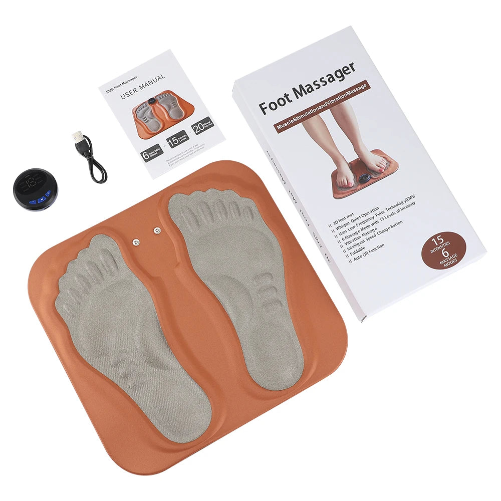 3D Smart Foot Massage Pad – Rechargeable Portable Feet Massager, 6 Modes & 15 Intensity Levels to Improve Circulation & Relax Muscles
