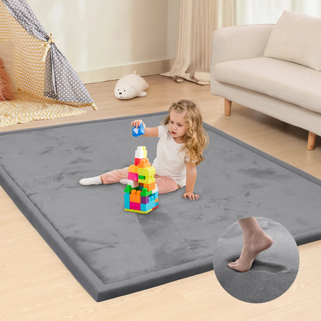 1.3 in (33 mm) Thick Tatami Play Mat - Large Non-Slip Soft Crawling & Kids Yoga Mat for Nursery and Living Room