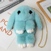 Plush Bunny Faux Fur Crossbody Bag with Chain Strap - Cute Women’s Shoulder Messenger Purse (21 Colors)