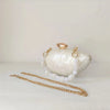 Pearl Brown Marble Acrylic Box Clutch – Bridal & Evening Mini Purse with Chain