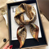 Luxury Square Silk-Feel Scarf 70 x 70 cm (27.6 x 27.6 in) Korean Fashion Floral Bandana Kerchief Wrap