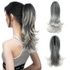 14-Inch (35 cm) Wavy Clip-In Ponytail Extension – Synthetic Claw Clip with Elastic Band, 1 Piece (Blonde/Black)
