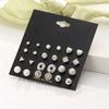 Pearl Geometric Stud Earrings for Women – Round Circle Zinc Alloy Wedding & Party Jewelry