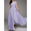 Women’s Boho Deep V-Neck Maxi Dress - Short Sleeve Beach & Party A-Line Chiffon