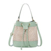 Straw Drawstring Bucket Crossbody Bag – Large Capacity Beach Messenger Shoulder Bag