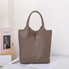 Large Genuine Cowhide Leather Tote Bag - Soft Women's Commuter Shoulder Bucket Handbag