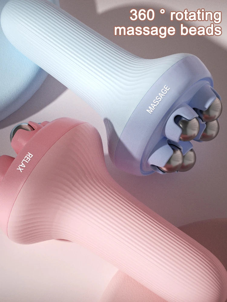 5-Bead Handheld Roller Massager for Legs & Abdomen - Muscle Relief & Abdominal Shaping, 7.5 x 7.5 x 14.5 cm (3 x 3 x 5.7 in)