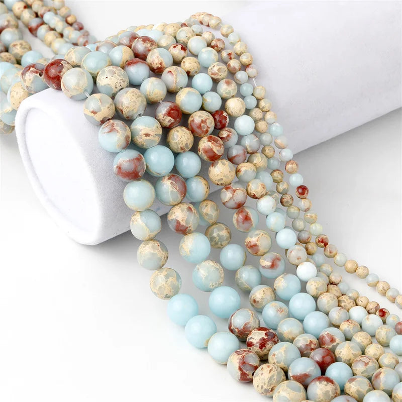 Natural Mixed Stone Beads 6–10mm (0.24–0.39in) Lava Jasper Tiger Eye Quartz Agate Round Loose Beads for DIY Jewelry