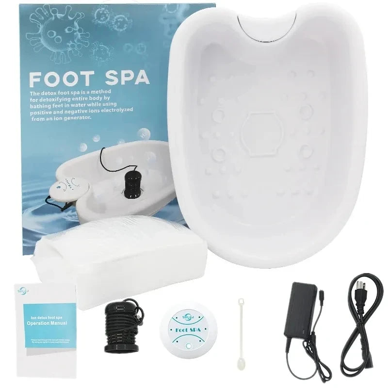 Ionic Detox Foot Spa with Basin - Electric Foot Bath Massager, Deep Tissue Vibration & Ion Array