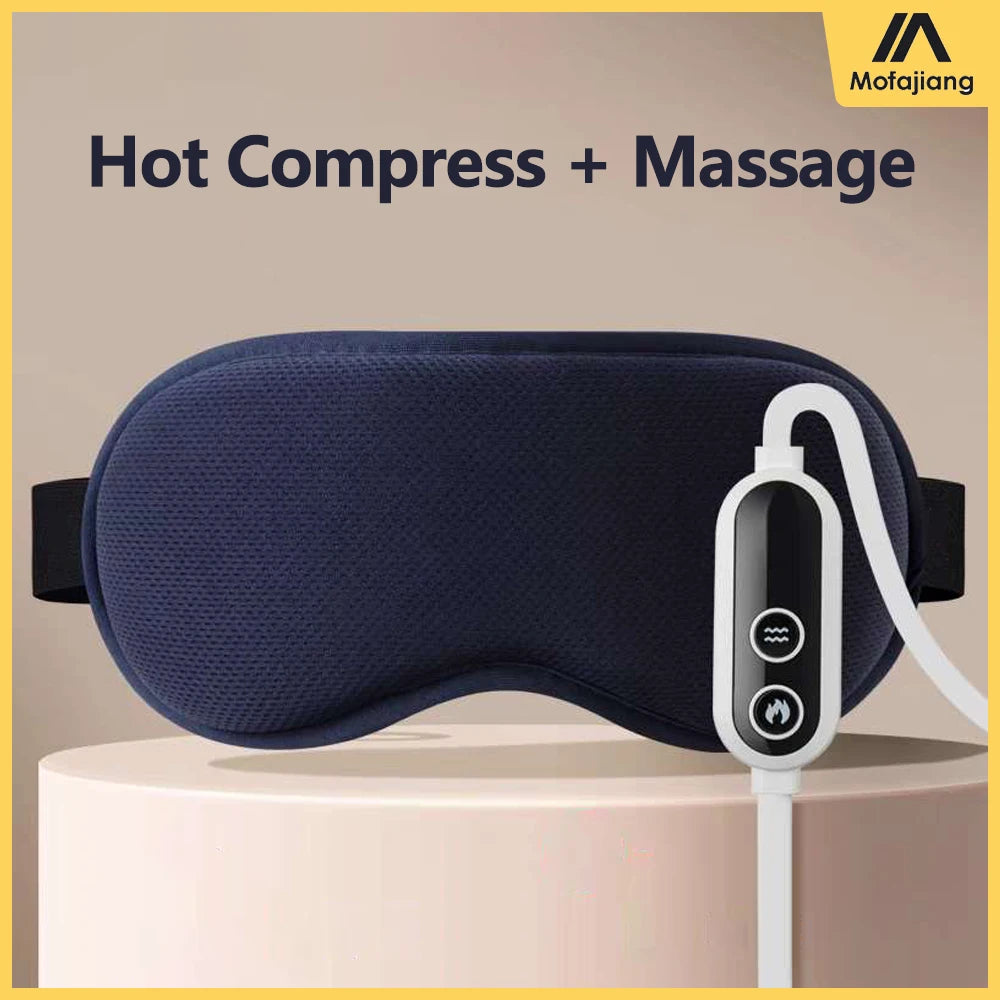 Electric Heated Eye Massager – Hot Compress & Vibration Eye Mask for Eye Strain, Dark Circles & Better Sleep