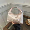 Retro Embroidered Silk Bucket Handbag for Women – Adjustable Shoulder Strap, Pearl Pendant, Floral Cheongsam Style