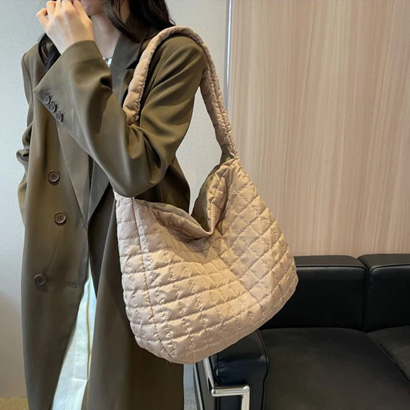 Quilted Padded Cloud Crossbody Bag for Women – Pleated Bubble Shoulder Tote & Bucket Handbag