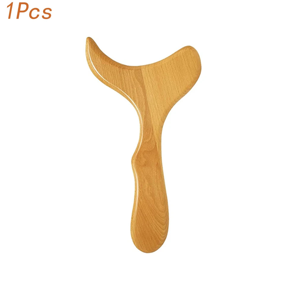 Wood Therapy Massage Roller and Gua Sha - Wooden Anti-Cellulite Slimming Massager for Body, Back & Feet