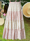 Plus Size Floral Ruffle Tiered Maxi Skirt (0XL-4XL) - Boho Patchwork Long Summer Skirt