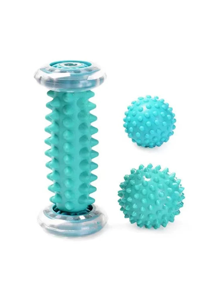 Foot Massage Roller and Spiky Massage Ball Set for Plantar Fasciitis Relief, Deep Tissue Acupressure for Feet Legs and Back