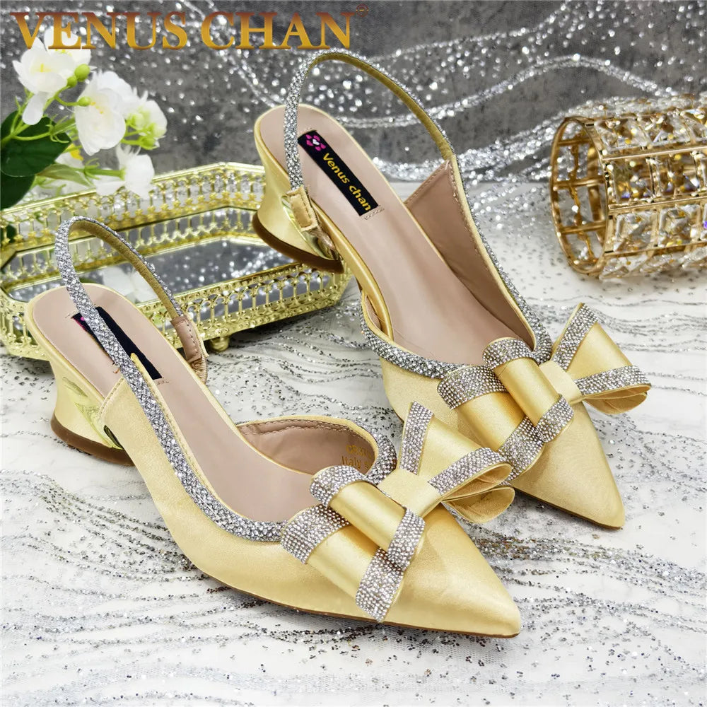 Elegant African-Inspired High Heel Chain Slingback Sandals for Women – Party & Wedding Pumps