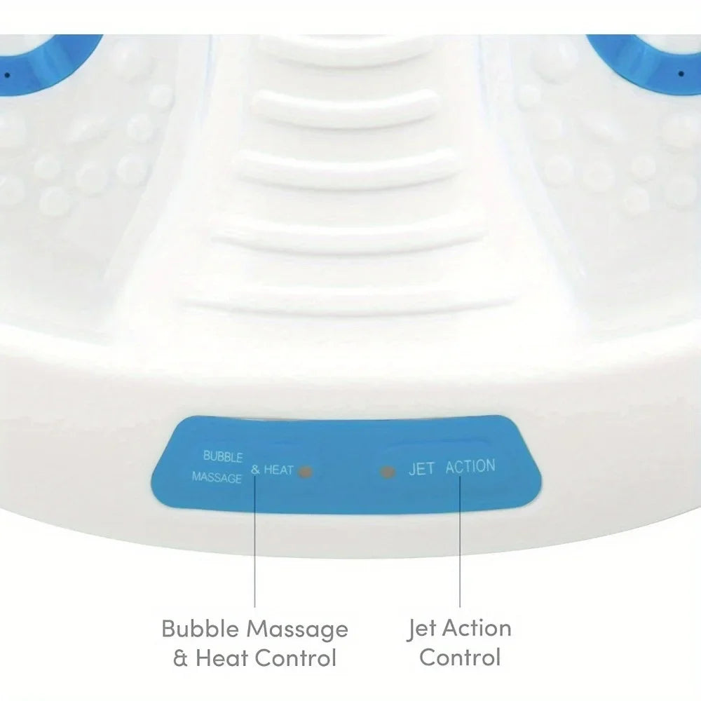 Heated Bubble Foot Spa Massager – Ultra-Quiet Heat Retention, 6 Hydrotherapy Jets & Rotating Pedicure Attachments