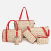 6-Piece Women’s Handbag Set – Shoulder Tote, Satchel, Top-Handle Boston Bag, Crossbody & Wallet