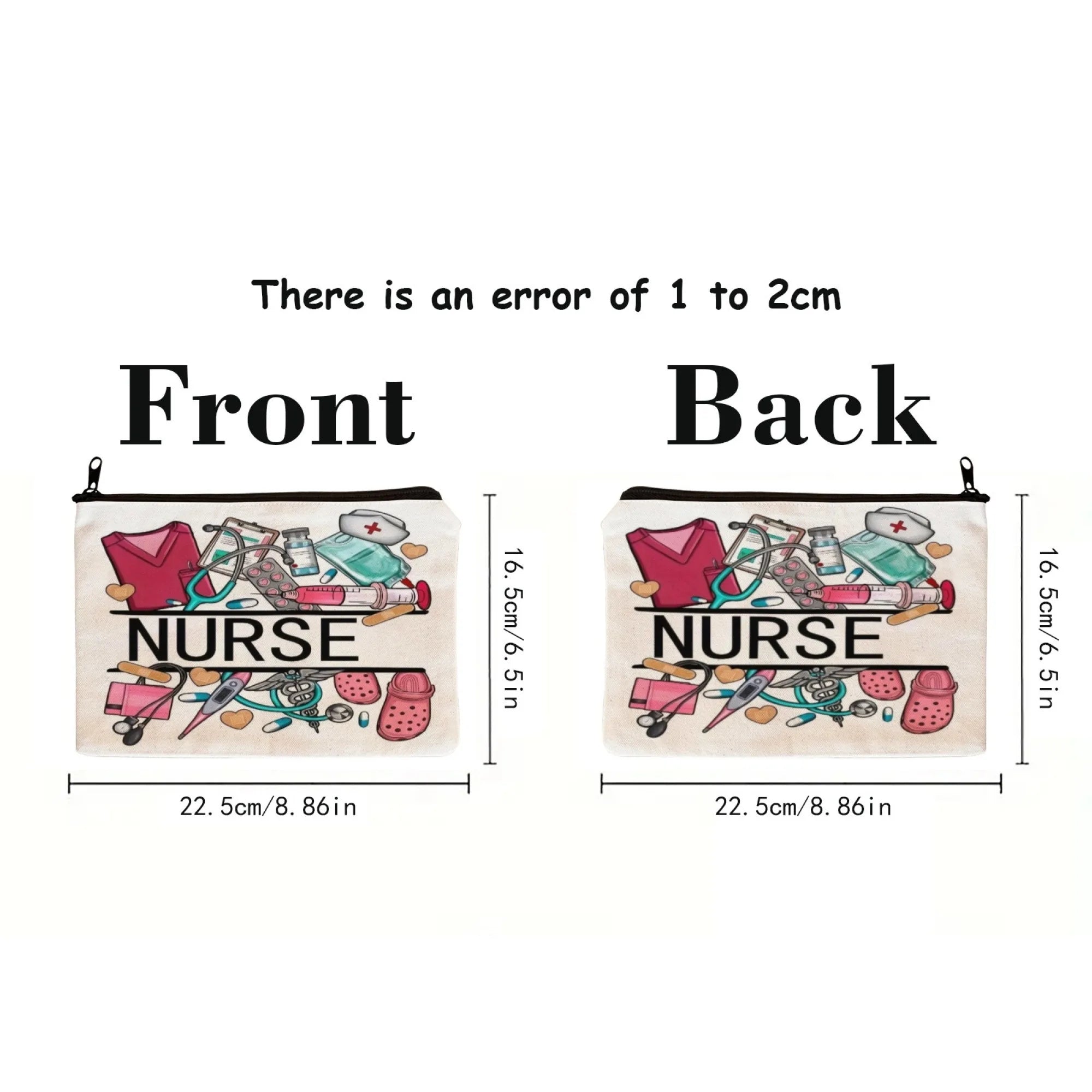 Medical Nurse Graffiti Makeup Bag – Women's Lightweight Polyester Zipper Cosmetic Pouch for Travel & Graduation Gifts