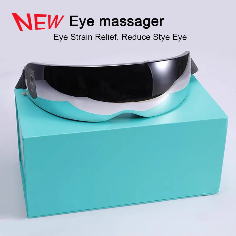 12-Head Vibrating Eye Massager — Battery-Powered Acupressure Eye Massage Device for Tired Eyes