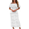 Women’s One-Shoulder Ruffle Dress – Samoan Tattoo Polynesian 3D Tribal Print Puletasi