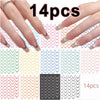 12-Pack Cartoon Stitch Angel Nail Stickers Kawaii Nail Art Decals for Kids Manicure