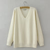 Plus Size Wavy Knit V-Neck Sweater Long Sleeve Casual Pullover XL-4XL