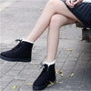 BCEBYL Women's Faux Suede Ankle Boots — Plush-Lined Lace-Up Round Toe Platform Winter Short Boots