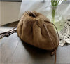 Luxury Women's Mink Fur Bucket Bag with Leather Strap — Casual High-End Shoulder Tote