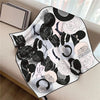 Twill Silk Square Scarf 90 x 90 cm (35.4 in) - Floral & Letter Print Women's Neck Kerchief Wrap