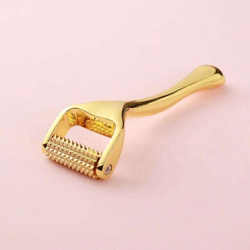 Zinc Alloy Microneedle Derma Roller – Manual Facial & Body Microneedling Tool for Wrinkle Removal & Skin Rejuvenation