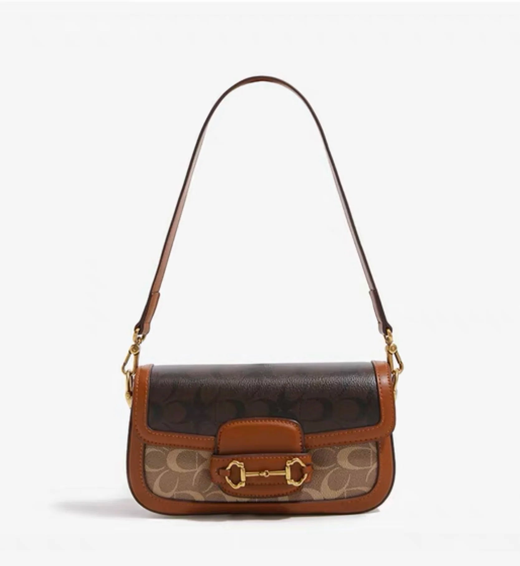 Women's Versatile Shoulder & Crossbody Baguette Bag – Contrast Color Satchel