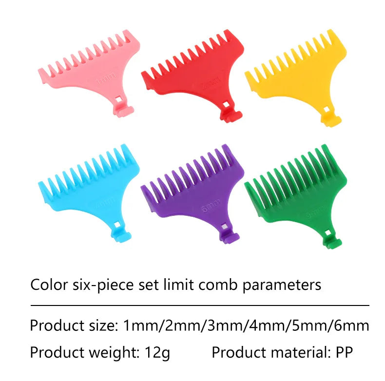 6-Pack Hair Clipper Guard Set – 1mm (0.04") 2mm (0.08") 3mm (0.12") 4mm (0.16") 6mm (0.24") 9mm (0.35") – Universal Trimmer Guide Combs for Hair Cutting & Styling