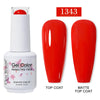 Red Semi-Permanent UV Gel Nail Polish 15ml (0.5 fl oz) Top & Base Hybrid