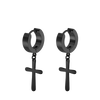 Punk Stainless Steel Stud Earrings Black – Unisex Vintage Hip Hop Ear Studs