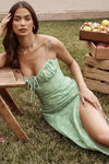 Women's Floral Sleeveless V-Neck Bodycon Mid-Calf Dress – Beach Vacation Summer Streetwear