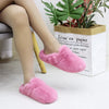 Faux Fur Mule Cork Slippers – Fluffy Indoor/Outdoor Closed-Toe Women's Mules