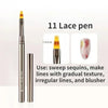 Nails Art Liner Brushes Elongated Lines Striping Drawing Painting  6/9/12/15/18/25mm Nail Design Pen Professional Manicure Tool