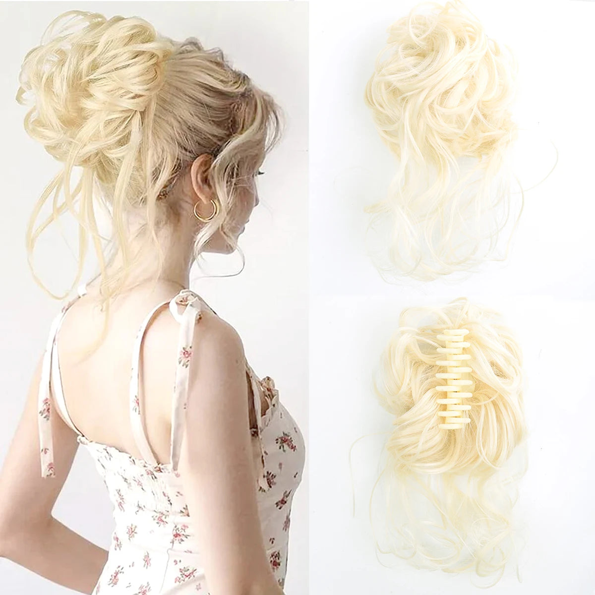 Chorliss 10-Inch (25 cm) Curly Claw Clip-In Ponytail Hair Extension – Fluffy Messy Chignon Bun, ~50 g